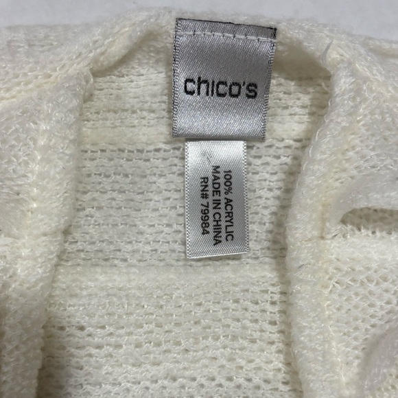 Chico’s Vintage Cream Ruffled Elegant Shaw/Poncho Lightweight Women’s OS - Picture 6 of 6